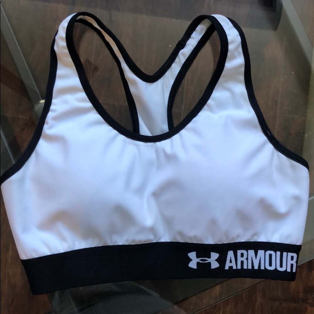 Under armour black and white sports bra